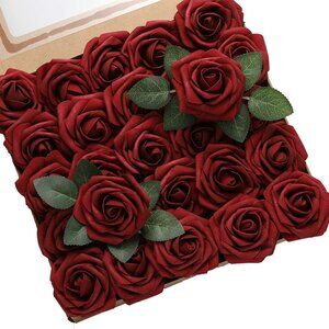 Dark Red Real Touch Roses